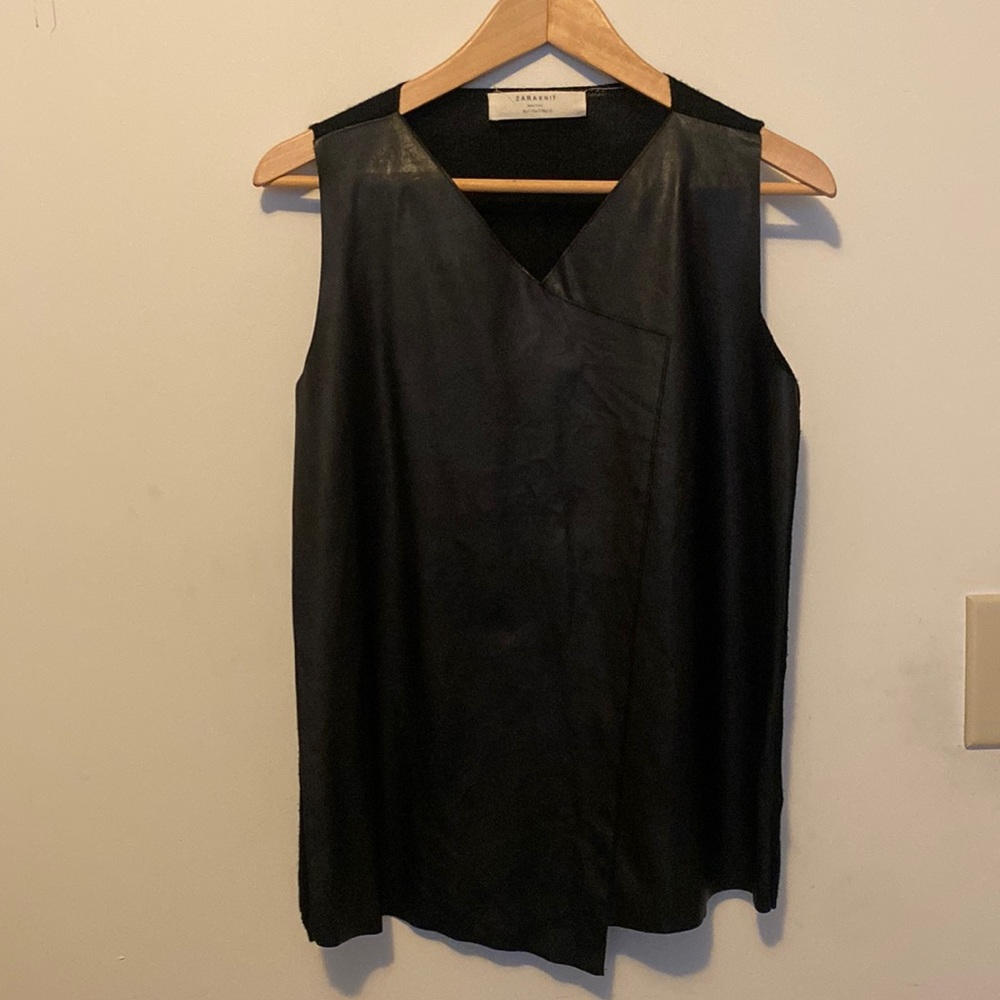 Black Faux Leather Tank